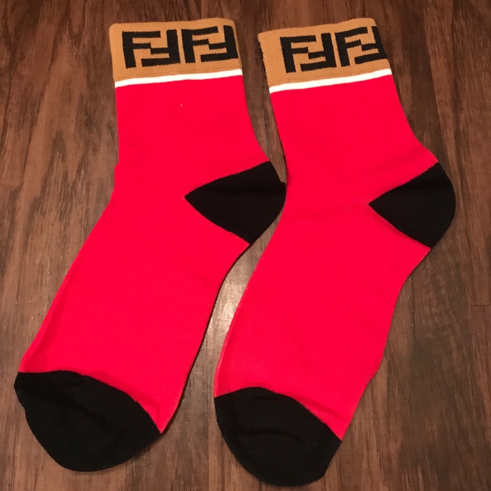 👑Red Fendi Socks
